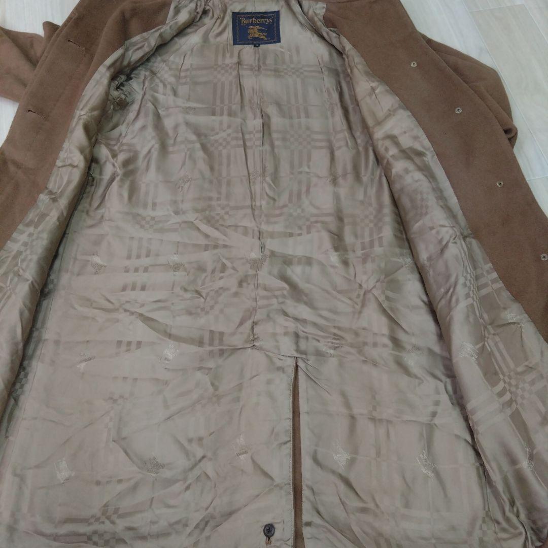 希少 高級バーバリー ロングコート カシミヤ混 レディース 　7