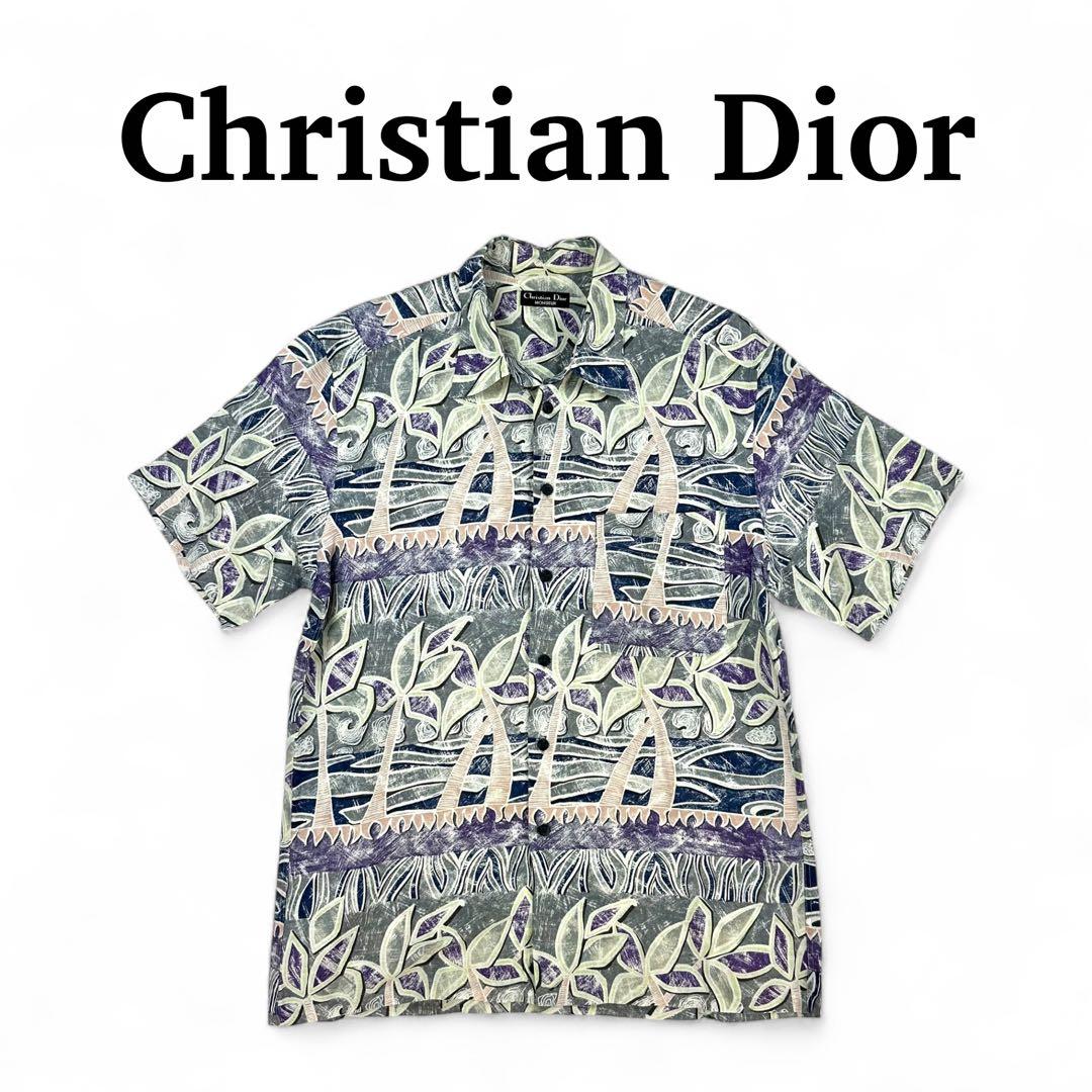 【至高の逸品】 Christian Dior 総柄 リネン シャツ 半袖 美品