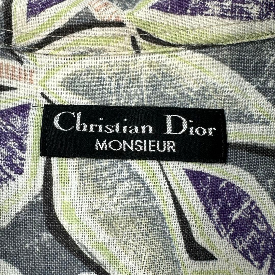 【至高の逸品】 Christian Dior 総柄 リネン シャツ 半袖 美品