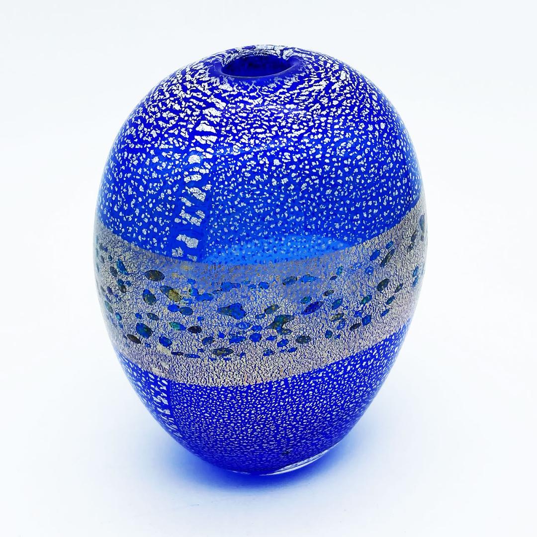 現代の名工 黒木国昭 金彩・銀彩象嵌 光琳 花瓶 スカイブルー 一輪挿し 芸術品