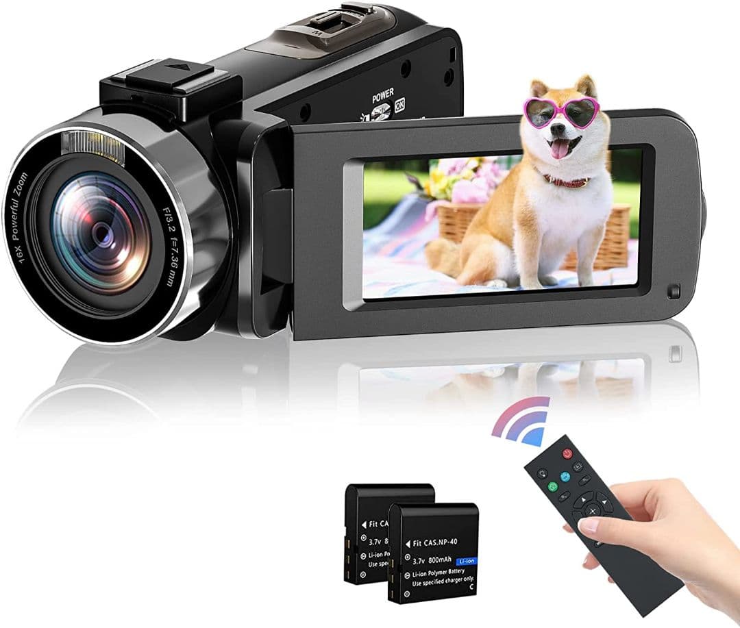 ビデオカメラ 1080P HDMI出力 16倍ズーム リモコン付き wifi転送