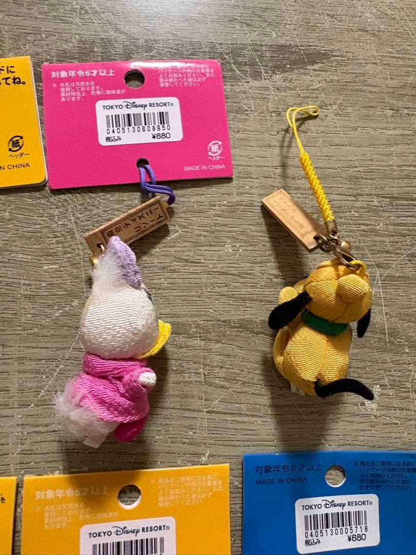 ディズニーキャラクター ストラップ ちりめん ねつけ セット