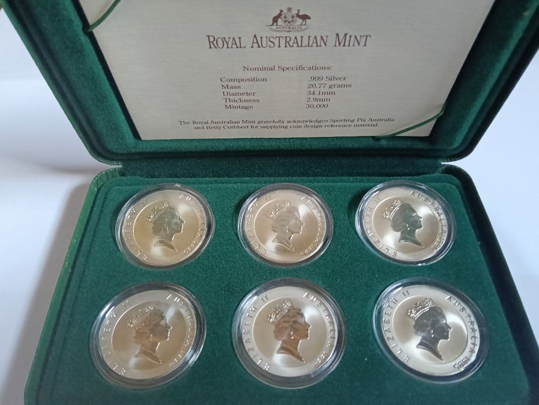 オーストラリアオリンピック功績者 王立造幣局発行 純銀.999 総重量 160g