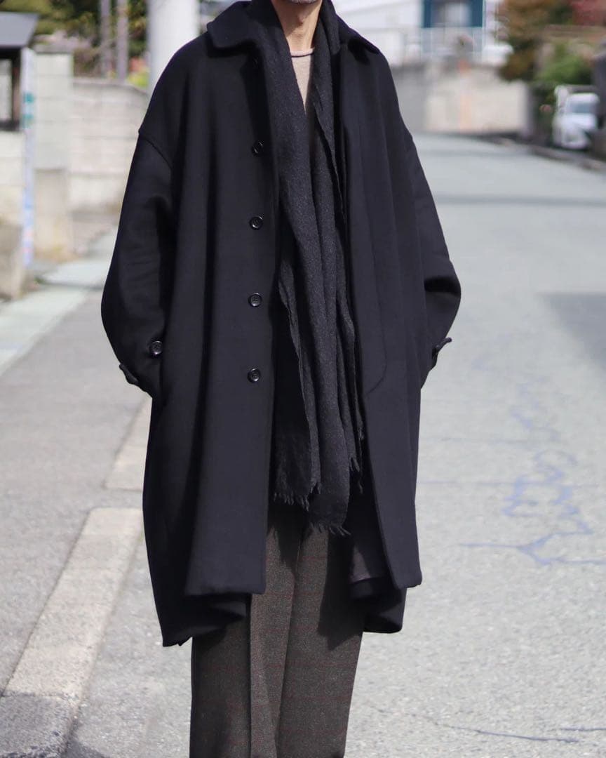 美品　locally muji stole 縮絨ウール カーキ　ストール