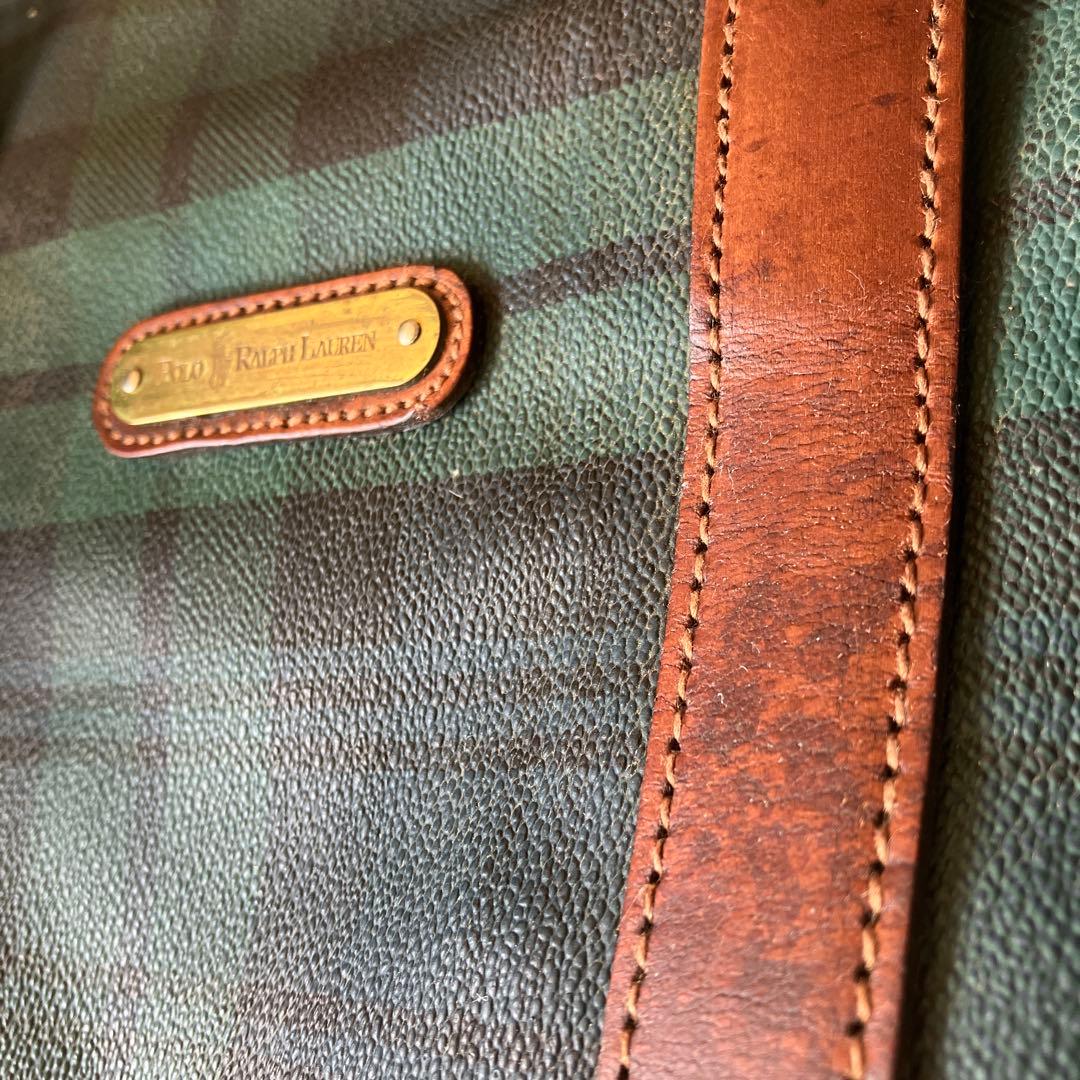 ラルフローレン　ボストンバッグ　チェック柄　PVC　3943