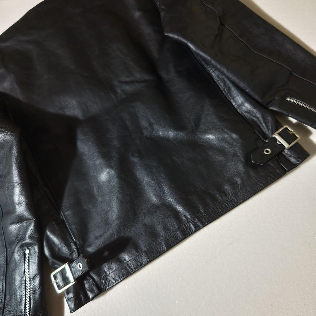 EEZAN　ライダースジャケット　シングル　レザージャケット　本革　黒　立襟
