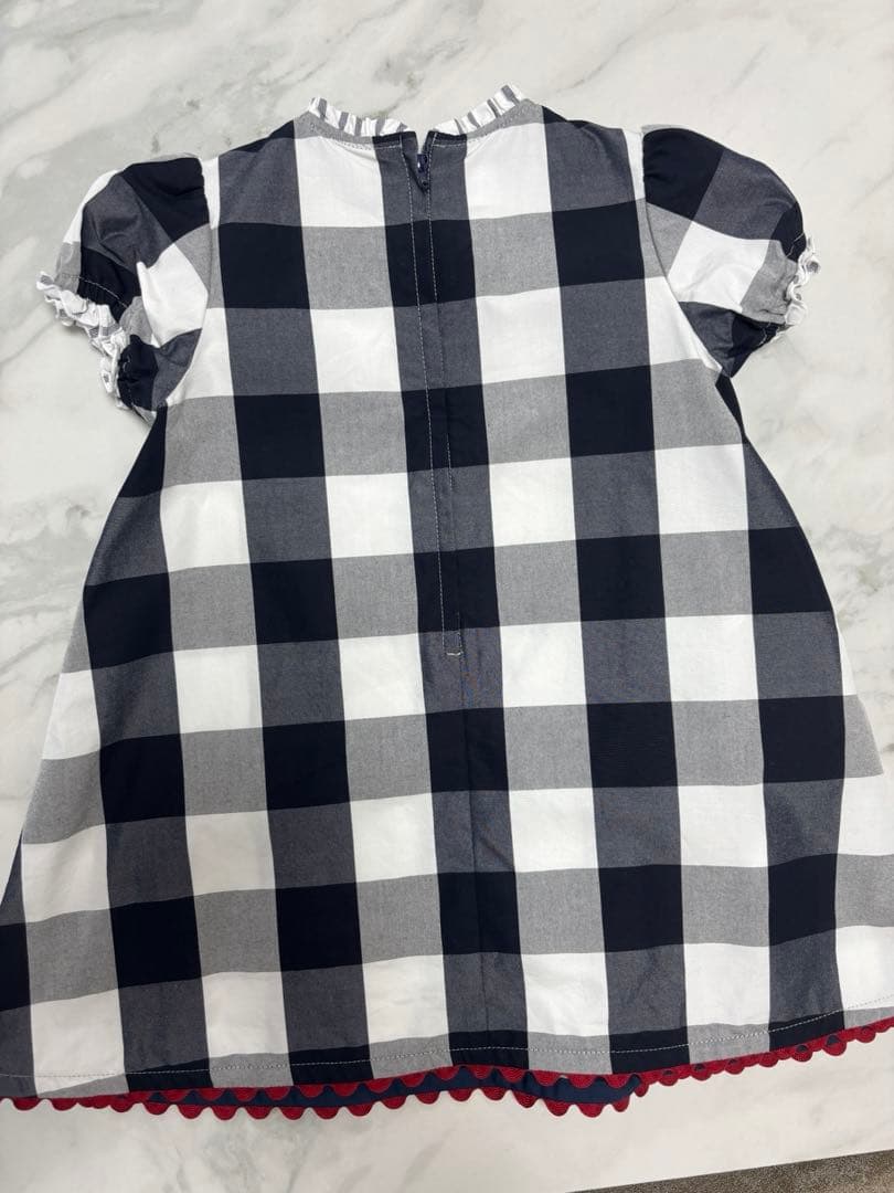 【familiar】ギンガムチェックワンピース 90cm【ファミリア】