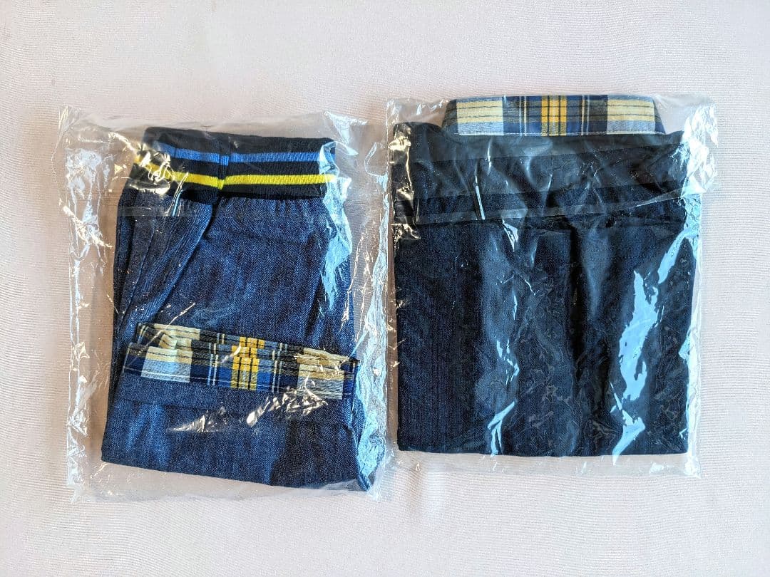 【未開封】ファミリア チェック柄シャツと5分丈リバーシブルパンツセット 90cm