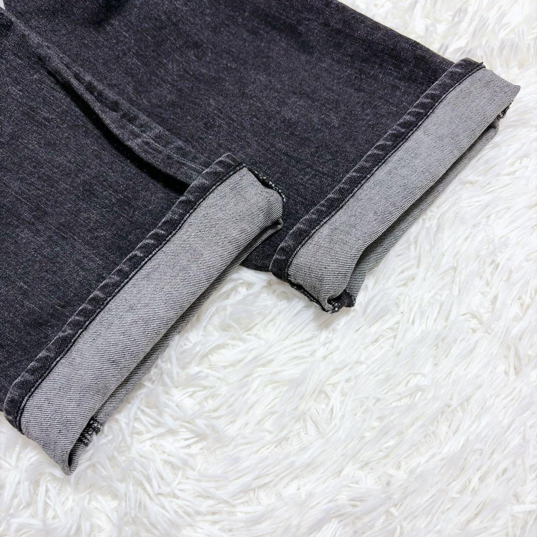 未使用級✨ヤヌーク LEA ボーイズストレート デニムパンツ ユーズドブラック