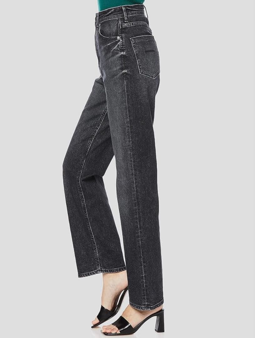 未使用級✨ヤヌーク LEA ボーイズストレート デニムパンツ ユーズドブラック