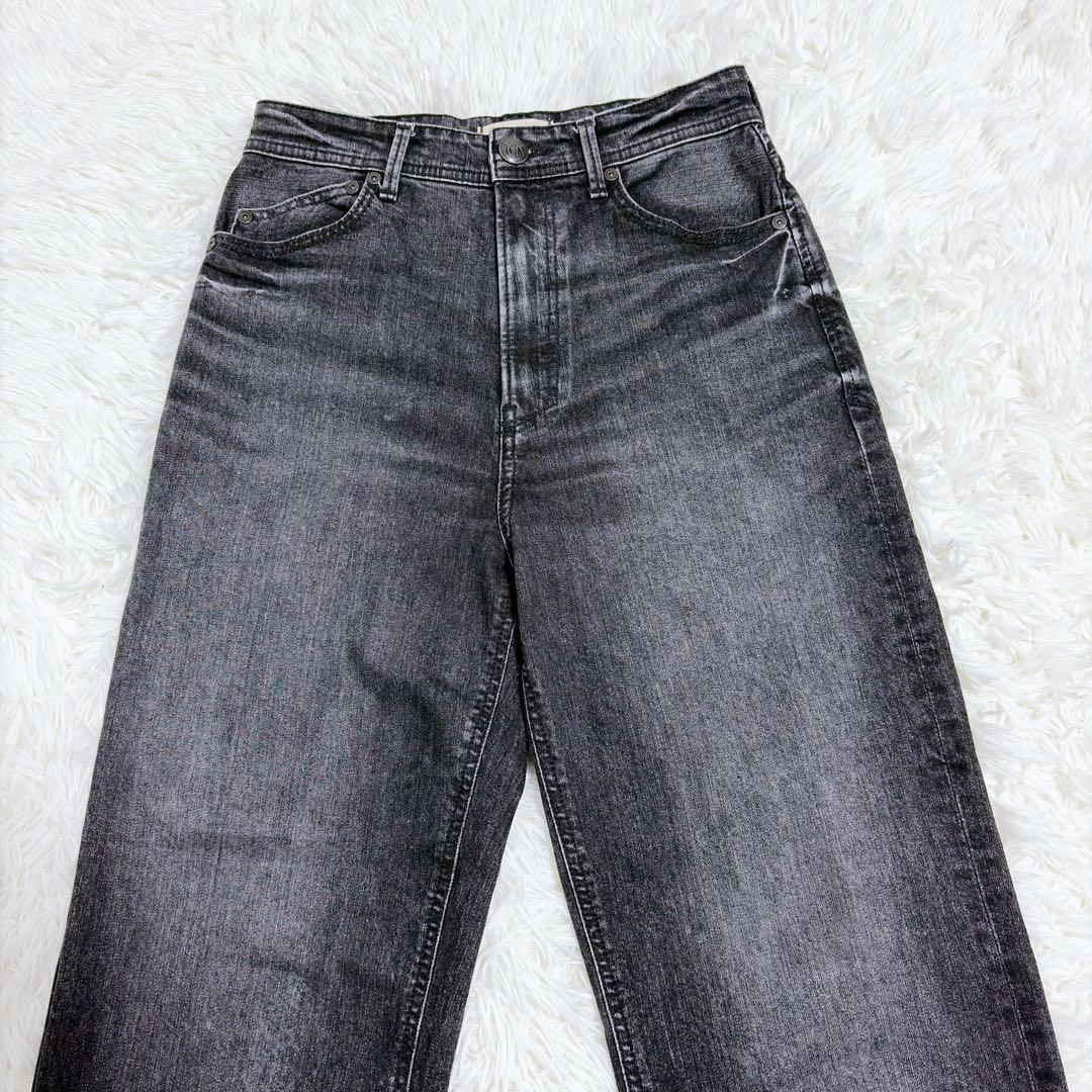 未使用級✨ヤヌーク LEA ボーイズストレート デニムパンツ ユーズドブラック