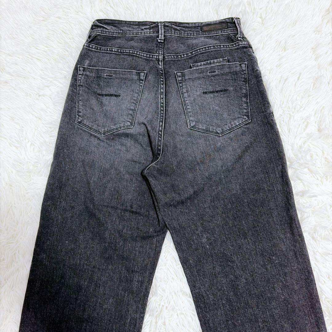 未使用級✨ヤヌーク LEA ボーイズストレート デニムパンツ ユーズドブラック