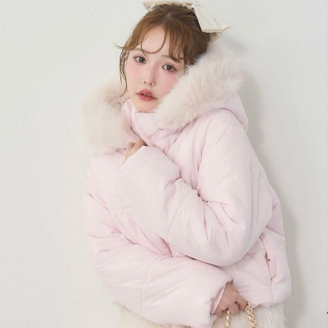 one after another NICE CLAUP ピンクダウンジャケット