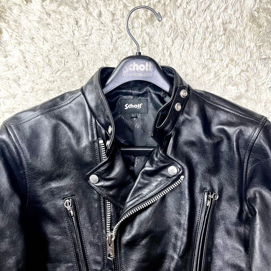 極美品/現行モデル✨ショット セミダブル ライダース レザージャケット Lサイズ