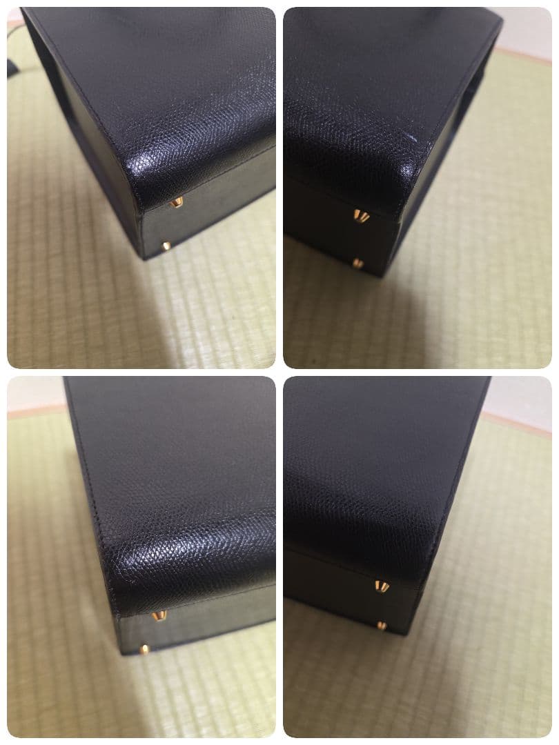 極美品 MORABITO オルセー チャーム 南京錠 ネイビー ハンドバッグ