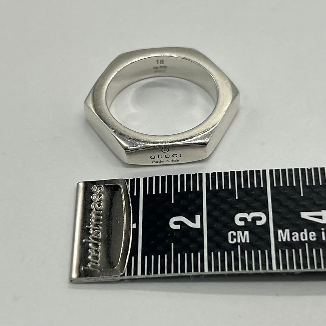 グッチ GUCCI ロゴ ヘキサゴン リング 表記サイズ18 Ag925