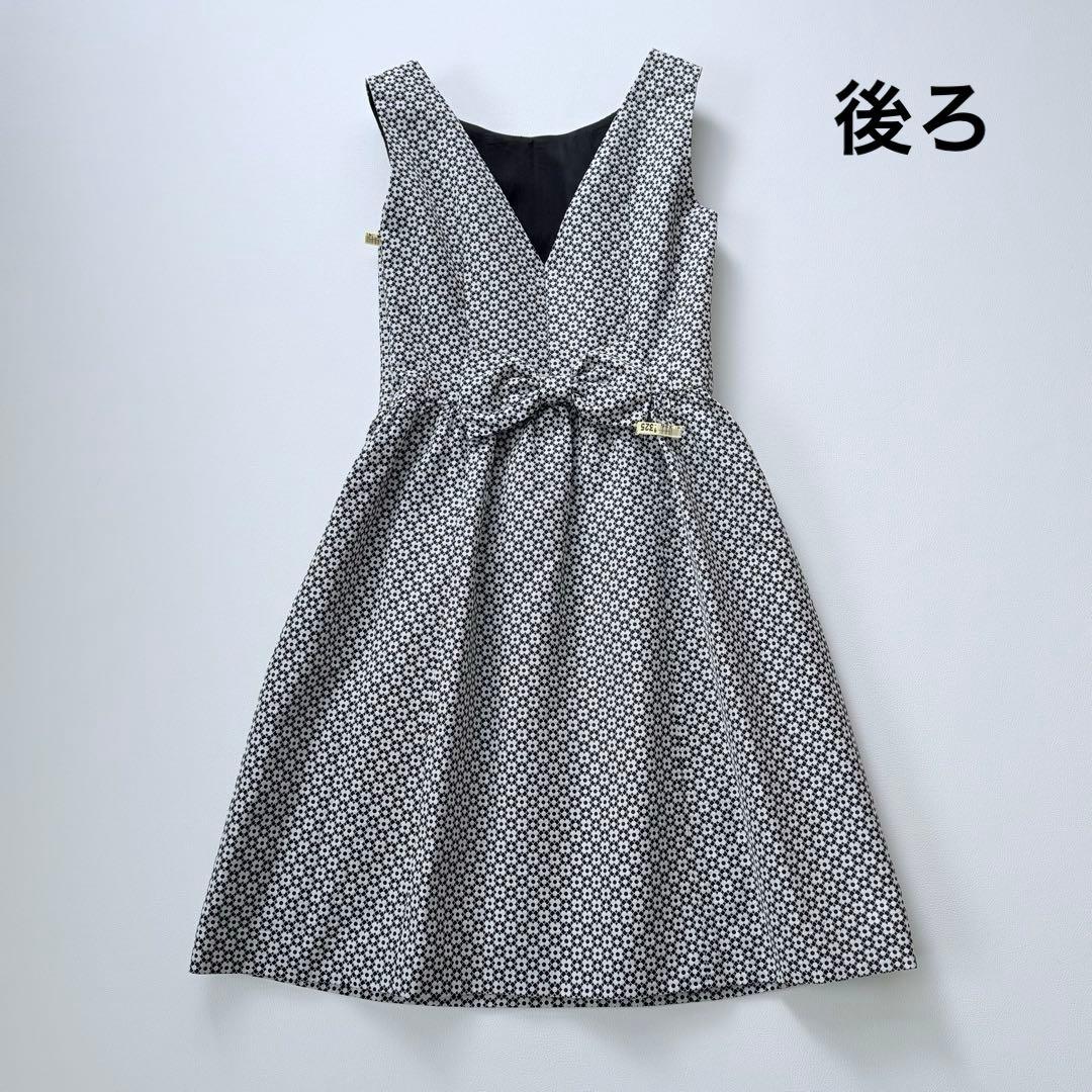 美品✨ルネ　リボンブローチ付き　カメリア総柄ワンピースドレス　クリーニング済　M