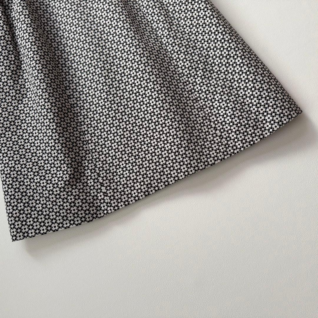 美品✨ルネ　リボンブローチ付き　カメリア総柄ワンピースドレス　クリーニング済　M