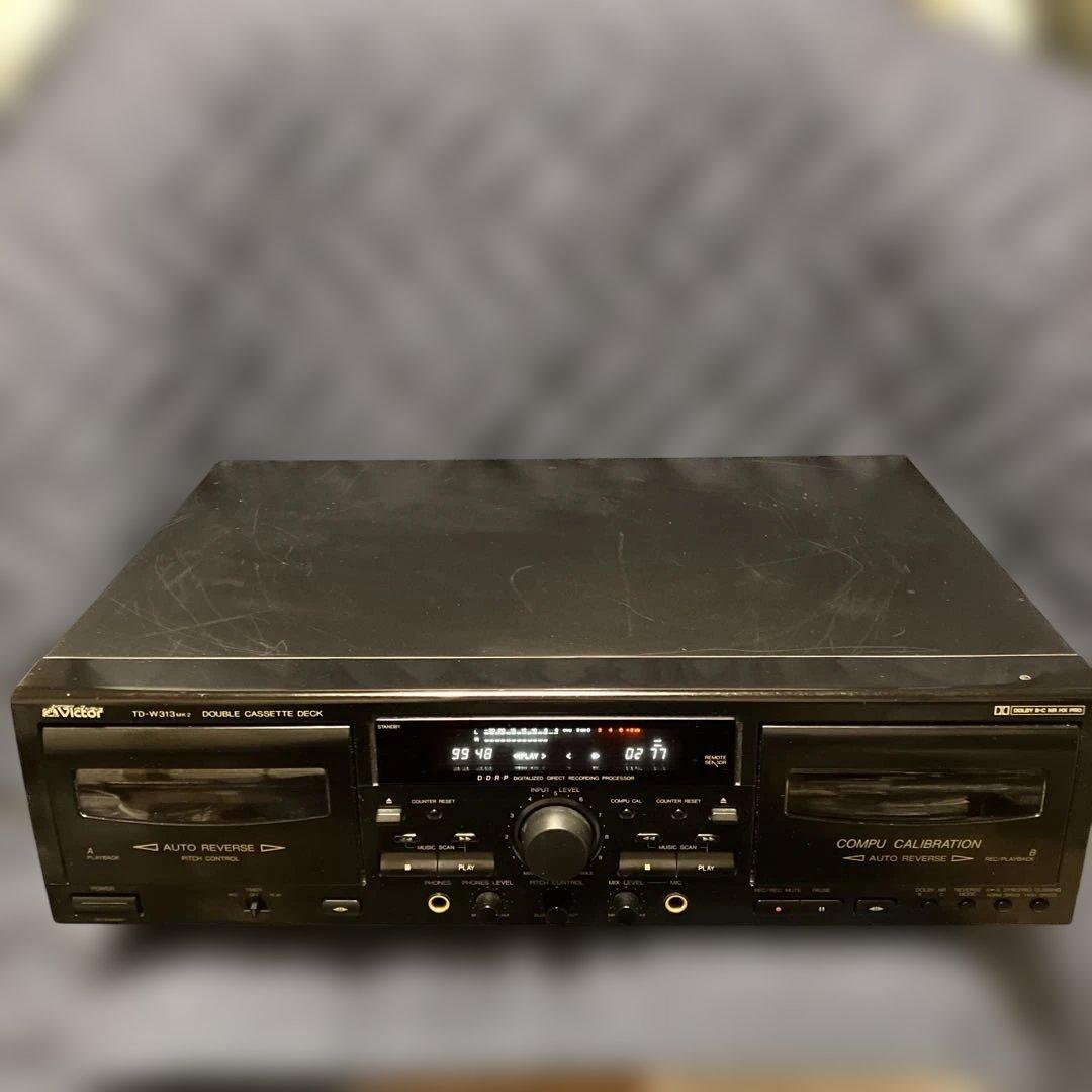 【3日間決算バーゲン】《動作品》 Victor TD-W313 Wカセットデッキ