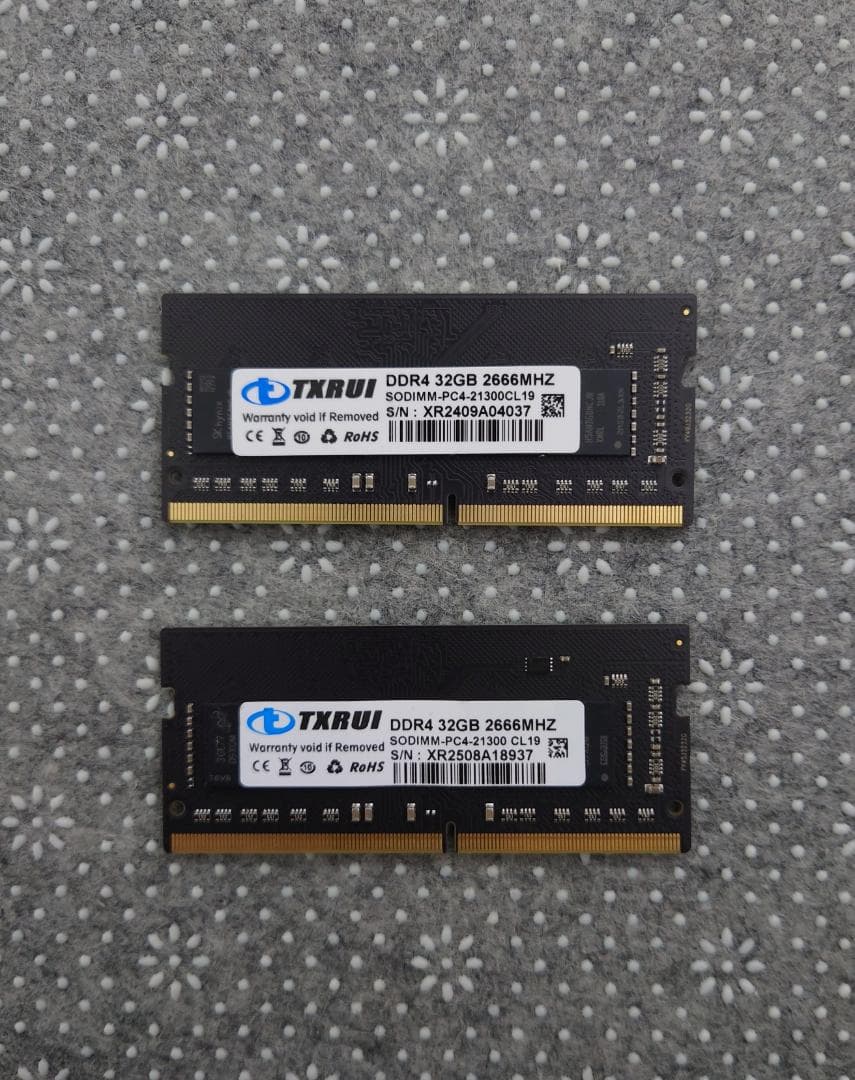 TXRUI 64GB DDR4 メモリー 2666MHz 32GB×2枚