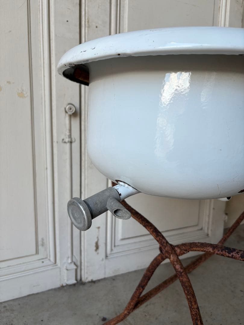 ベビーバス　アンティーク　ホーロー