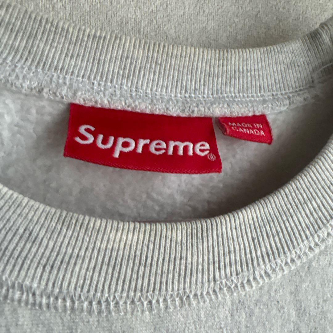 Supreme グレー ロゴ刺繍 スウェット サイズS