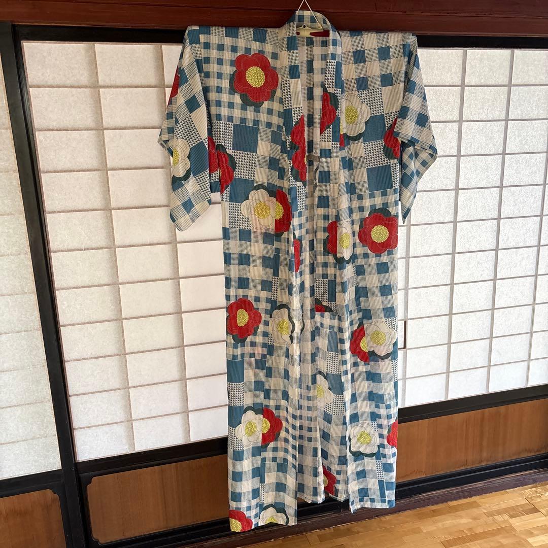 ★最終価格★DOUBLE MAISON 花柄チェック浴衣