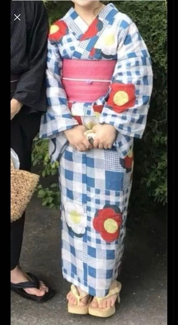 ★最終価格★DOUBLE MAISON 花柄チェック浴衣