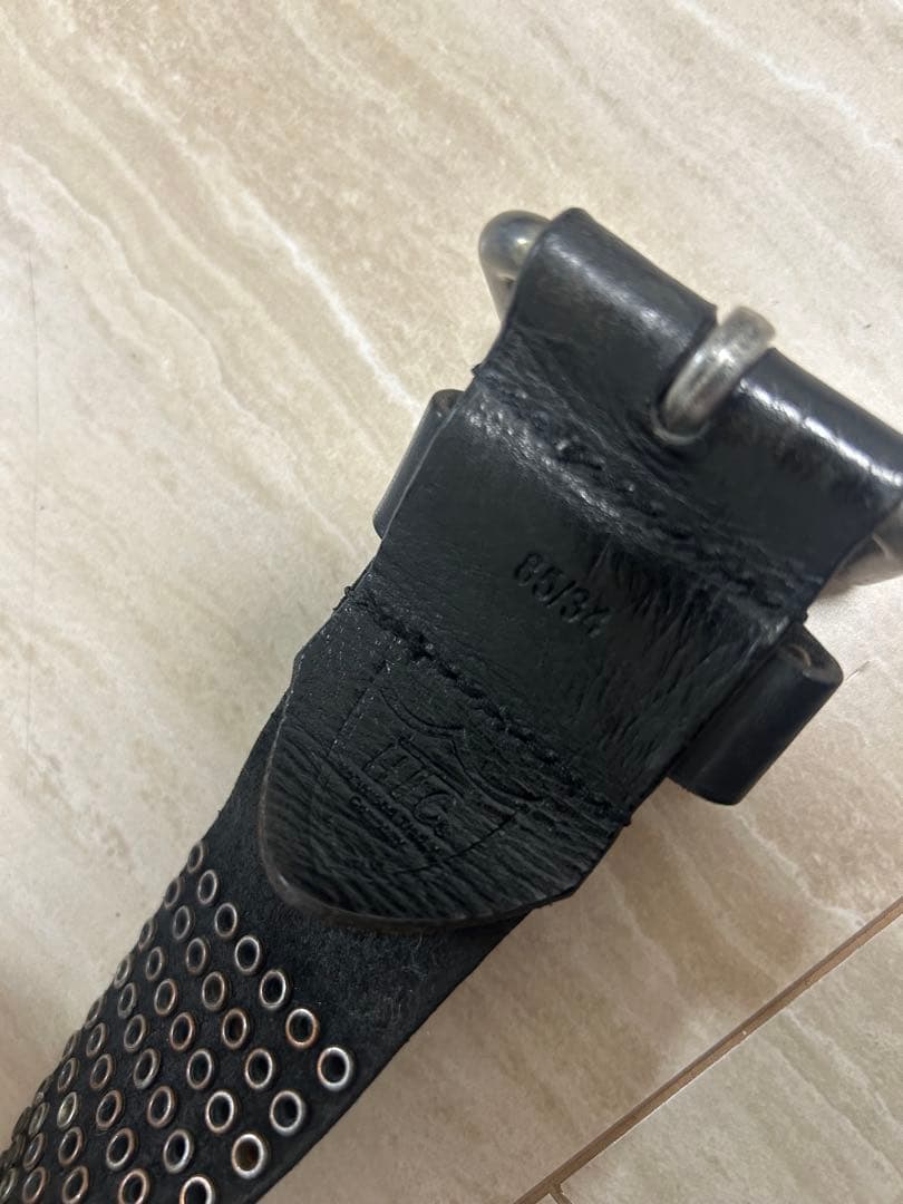 HTC 7連オールドスタッズ　レザーベルト　34　ブラック