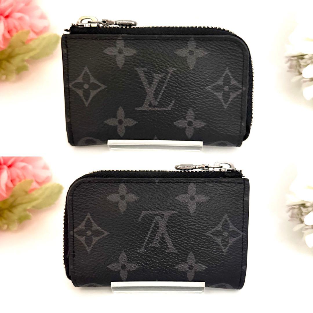 ルイヴィトン　ポルトモネジュール　ラウンドファスナー　モノグラム　エクリプス　黒