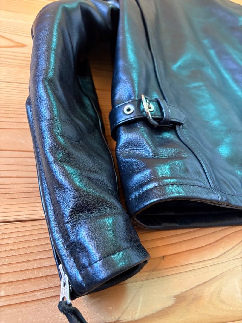 ヤドヤ　ブラック レザー シングルライダースジャケット