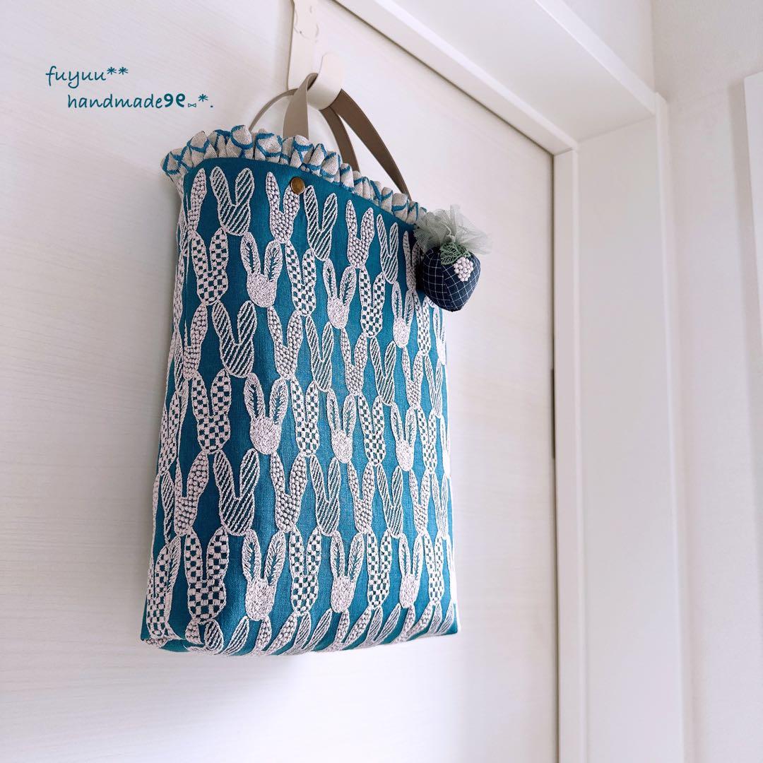 ハンドメイドꕤ︎︎控えめフリルのトートバッグ pomppia mermaid
