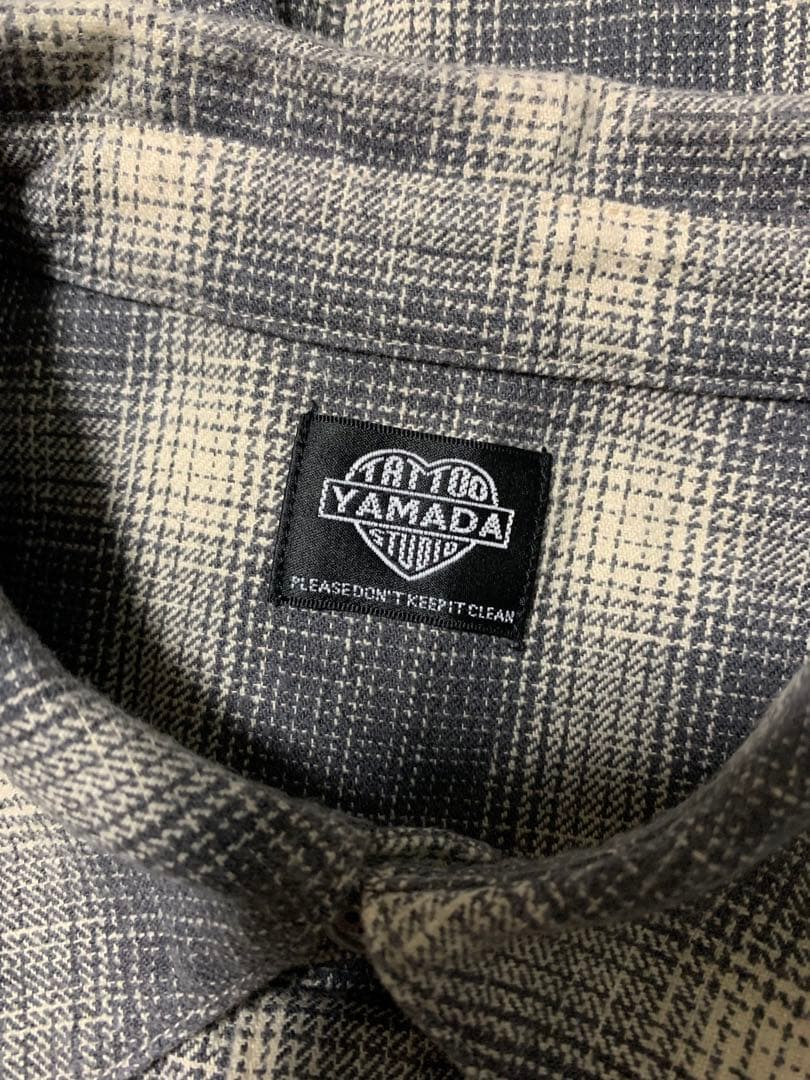 tattoo studio yamada オンブレ ネルシャツ グレー M