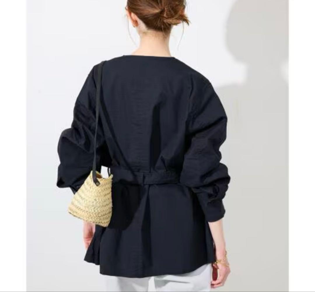 ノーカラーサファリブルゾン　スローブイエナ