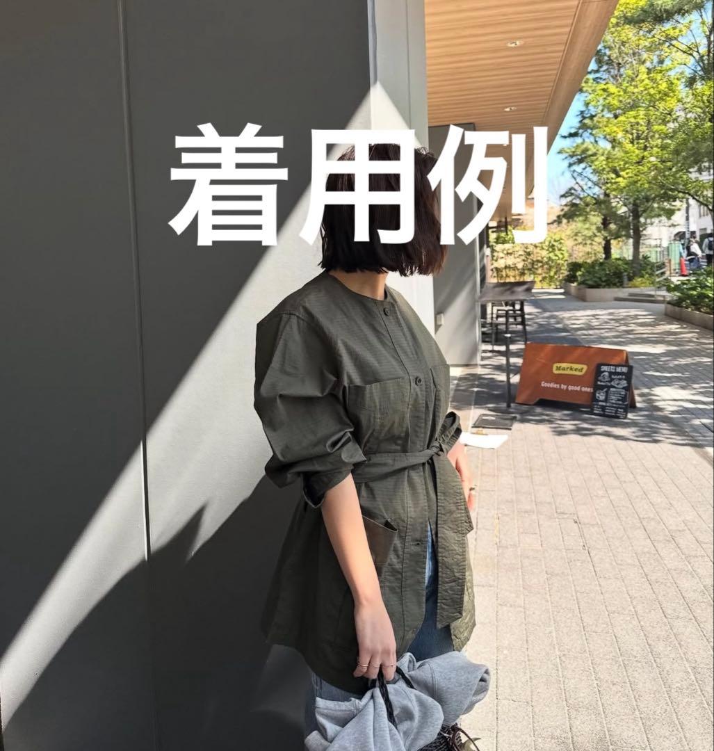 ノーカラーサファリブルゾン　スローブイエナ