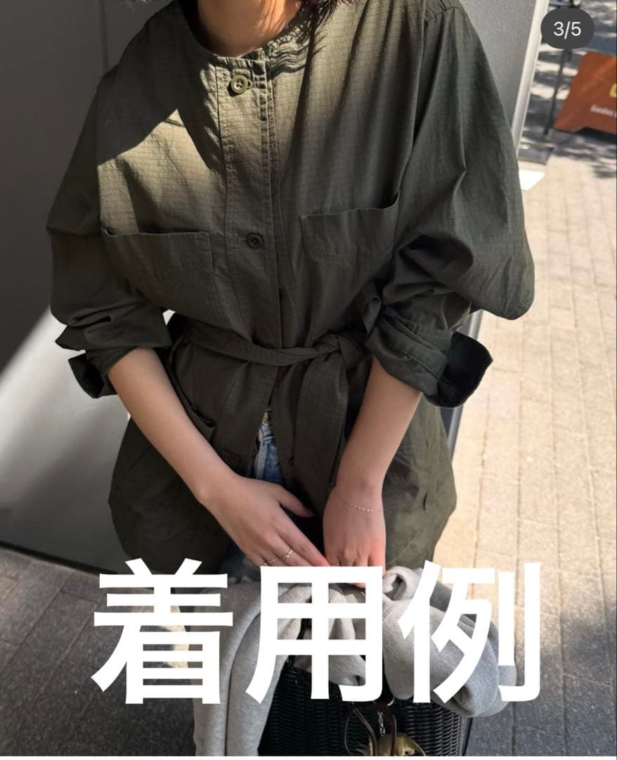 ノーカラーサファリブルゾン　スローブイエナ