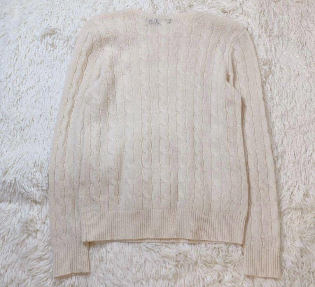 ポロラルフローレンカシミヤ混ケーブルニット　アイボリー　S