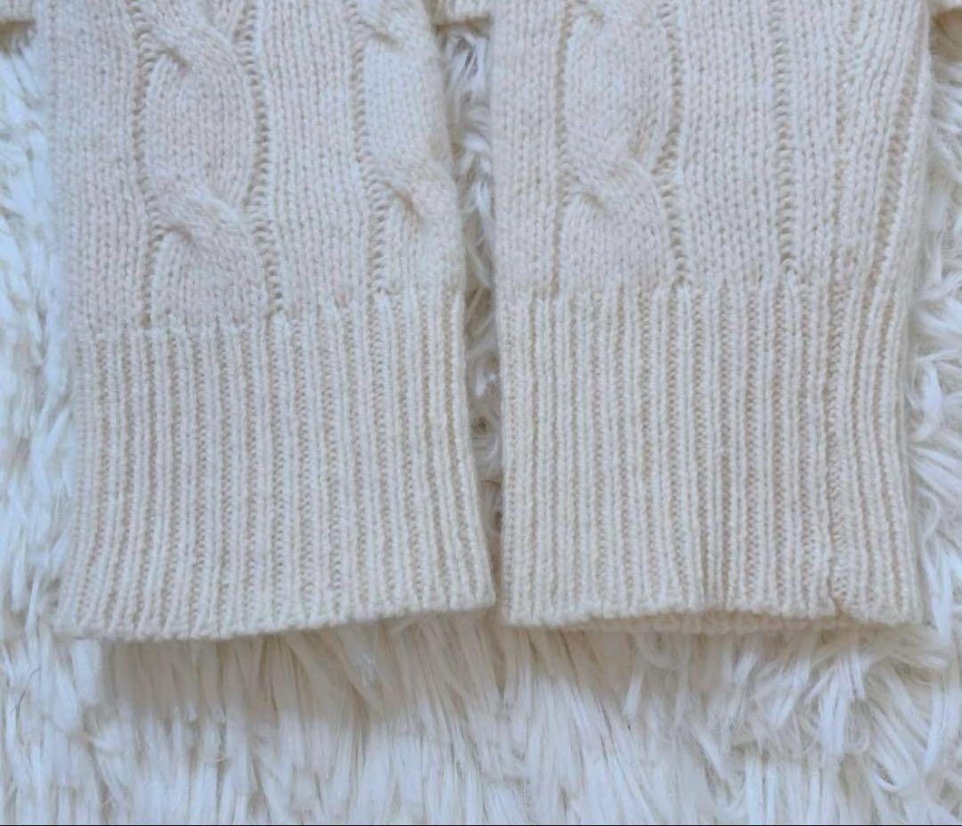 ポロラルフローレンカシミヤ混ケーブルニット　アイボリー　S