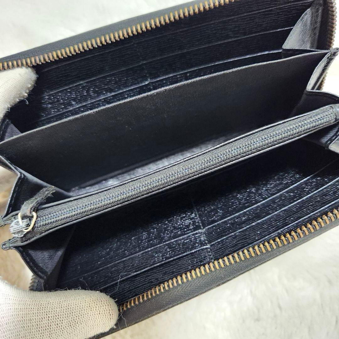 グッチ　長財布　ラウンドファスナー　キングスネーク　ブラック　レザー　PVC