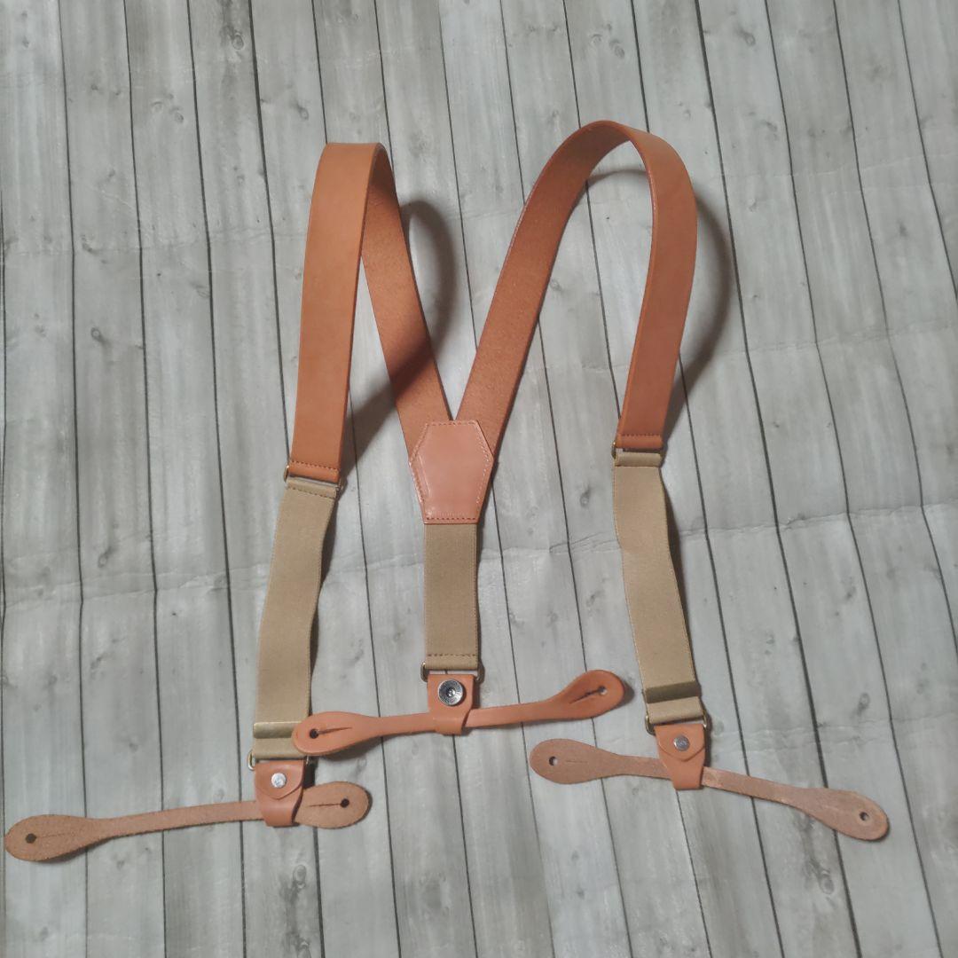 サムライジーンズ　レザーサスペンダー　サスペンダーボタン付ジーンズ用