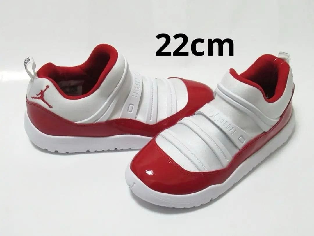 22cm 白 赤 ジョーダン 11 レトロ リトル フレックス スリッポン