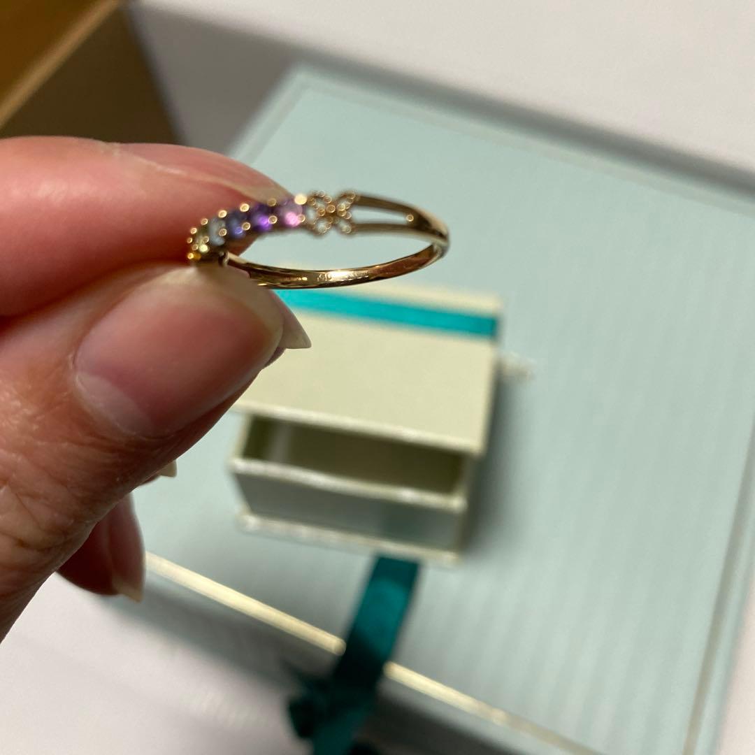 ち*ん様 ジュエリーツツミ K10イエローゴールド マルチストーンリング