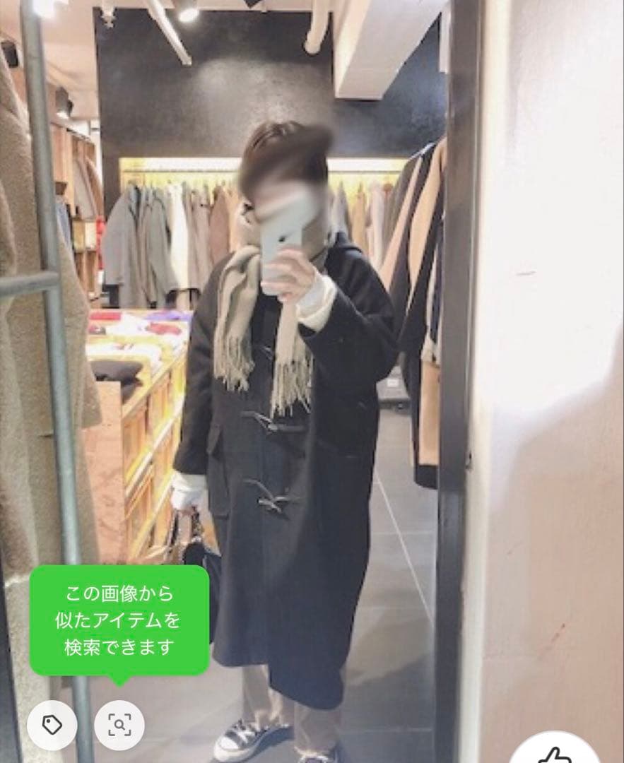 tenma180128　レイビームス　ドルマンダッフルコート　ブラック