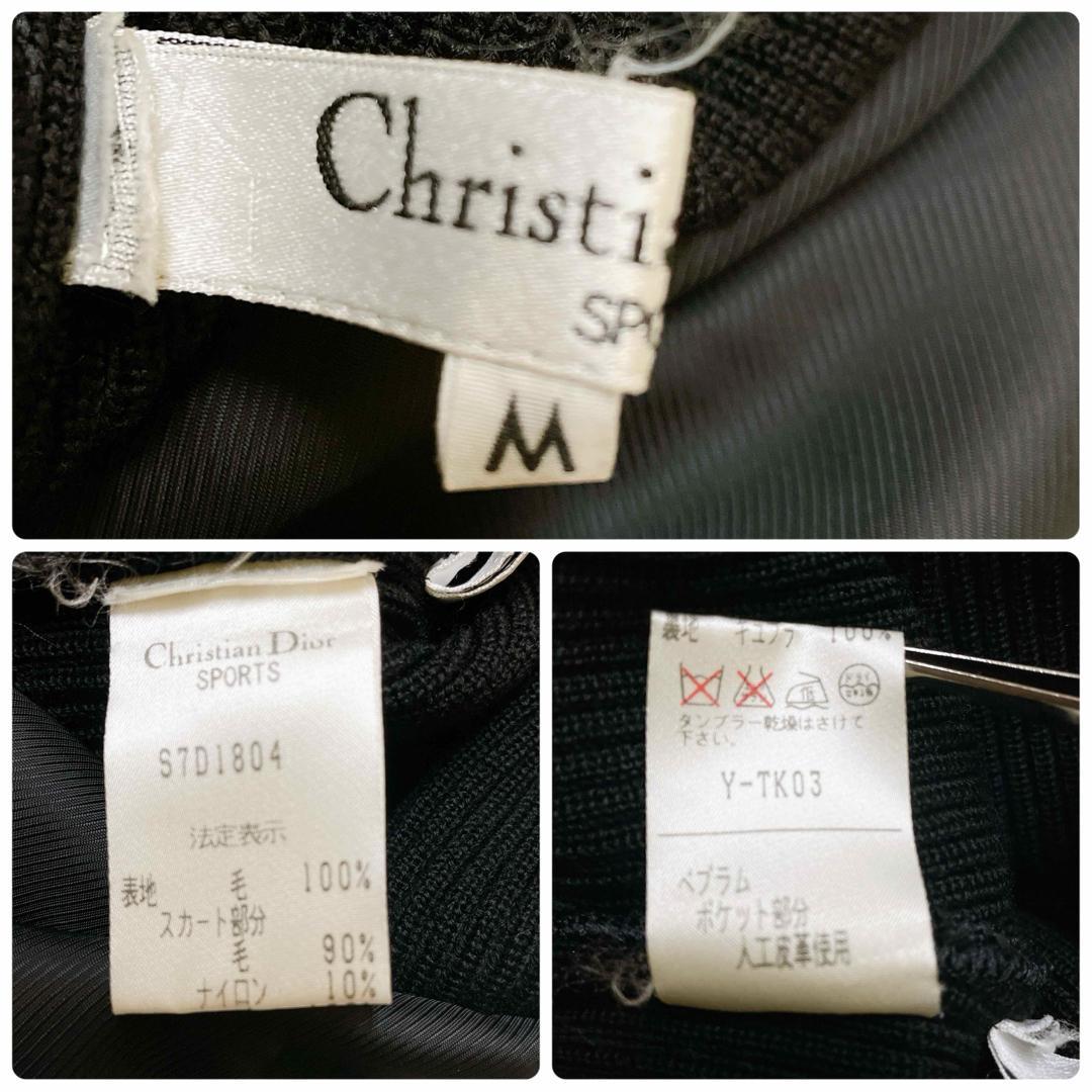 極美品 クリスチャン ディオールスポーツ ニット切替ワンピース ウール M