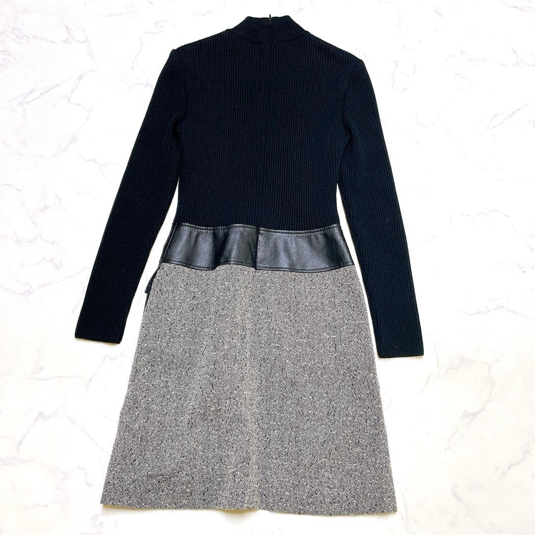 極美品 クリスチャン ディオールスポーツ ニット切替ワンピース ウール M