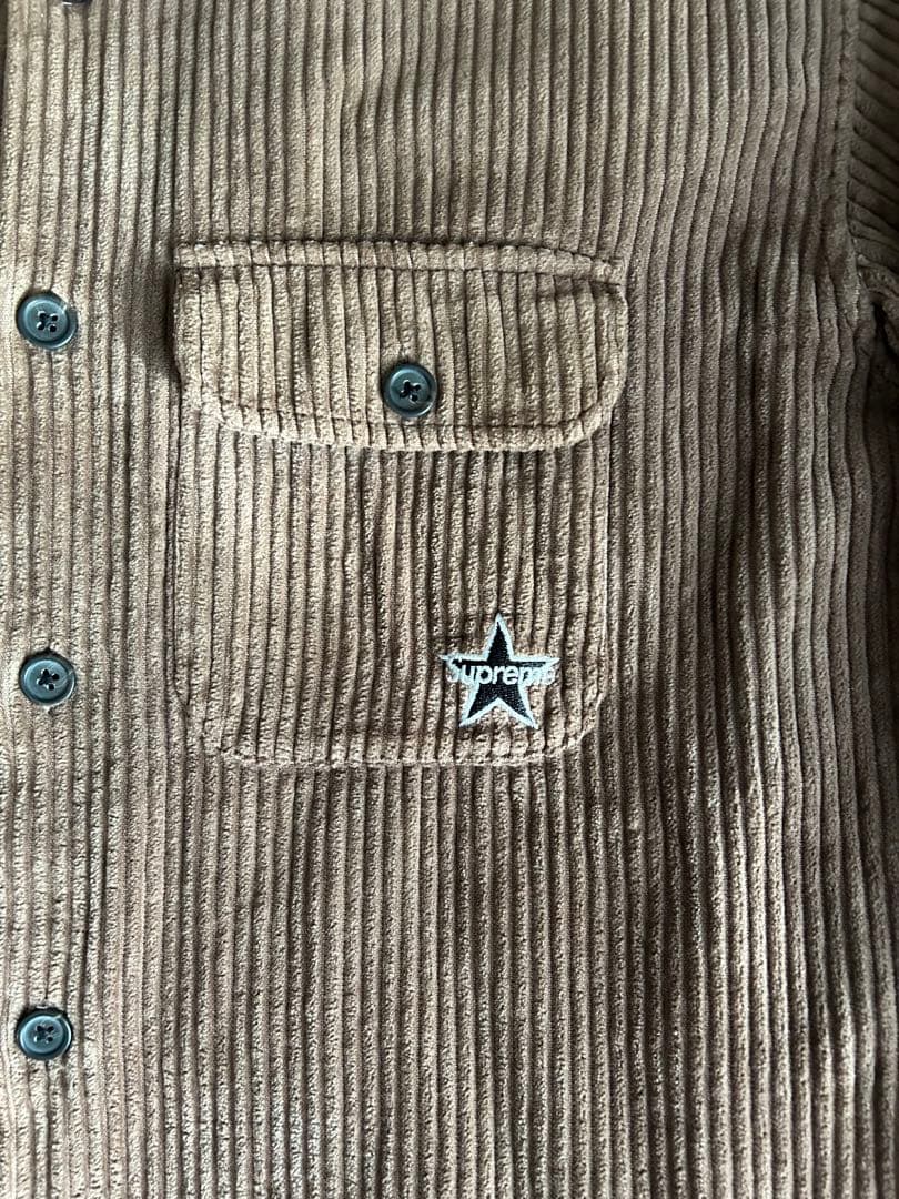 Supreme corduroy Shirt ブラウン　S