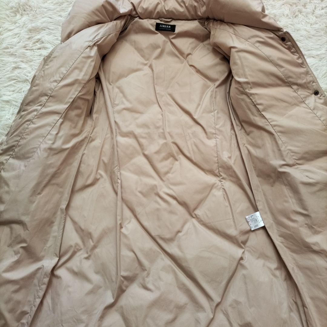 AMIAN HOUSEダウンコート　女優襟　ラクーンファー2wayベージュ13号