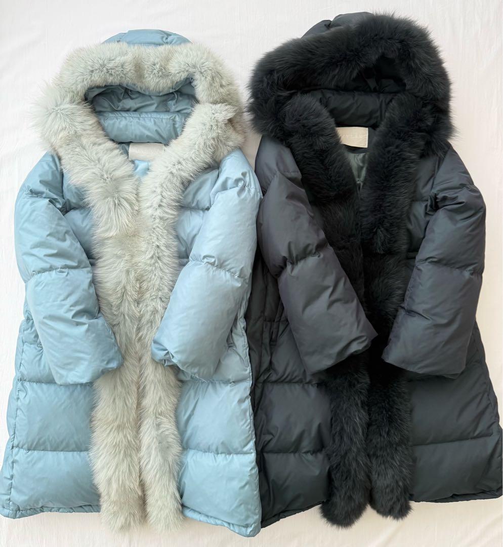 訳あり 極暖 フォックスファー大き目フードMYLAN ダウンコート 極上の着心地