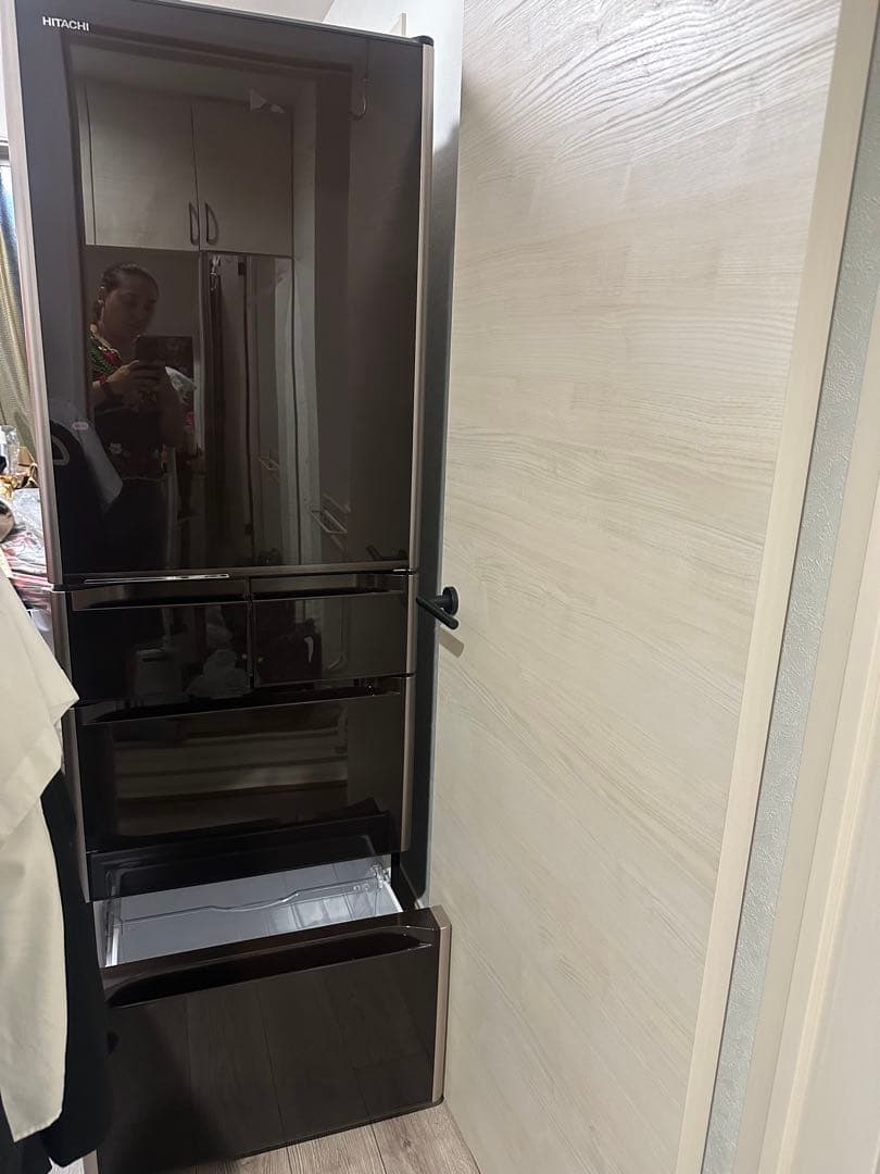 ブラック冷蔵庫 5ドア フレンチデザイン