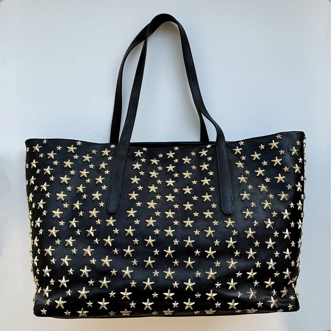 【美品】JIMMY CHOO 星スタッズ　レザートートバッグ
